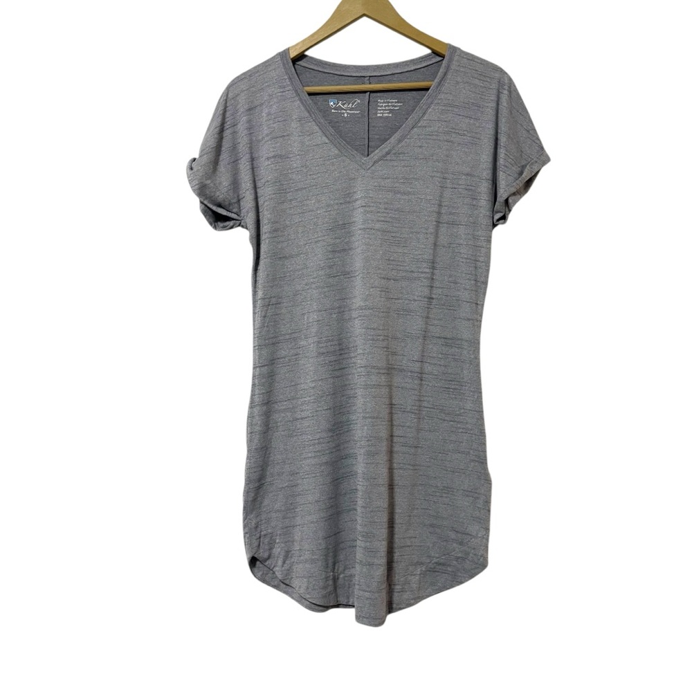 KUHL Gray Intent V Neck Shirt Dress Size Small Neutral Mini Casual Basic